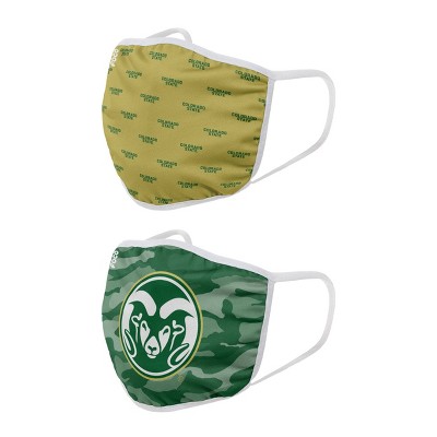 NCAA Colorado State Rams Adult Face Covering 2pk