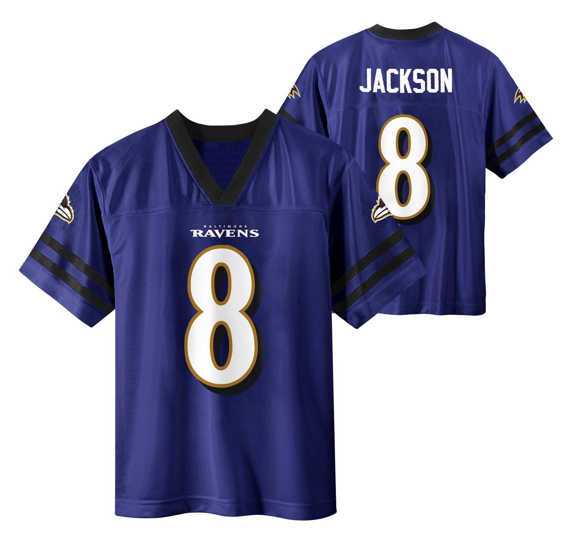 NFL Baltimore Ravens Lamar Jackson Boys' Short Sleeve Jersey - S