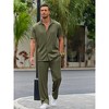 COOFANDY Men's 2 Piece Outfit Casual Short Sleeve Button Down Shirt Beach Summer Loose Pant Sets - 4 of 4