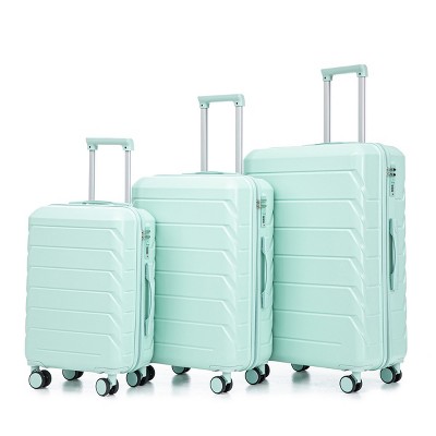 3 Piece Luggage Set,20"24"28" ABS Spinner Wheel Luggage With Combination Lock,Carry On Suitcase And Checked Luggage-Cuddlewood