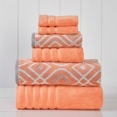 Modern Threads 6 Piece Yard Dyed Towel Set, Oxford.