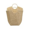 Household Essentials Tall Scoop Basket Paper Rope Cream: Decorative Storage with Handles, Rectangle Wicker for Blankets - 3 of 4