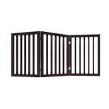 Pet Adobe Freestanding 3-Panel Pet Gate for Hallways, Doorways, and Stairs - 54.75", Dark Brown