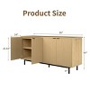 Dyonery 58 Inch Fluted Buffet Cabinet with Shelves & 4 Doors, Modern Storage Sideboard for Dining Room Living Room, Space Saving Organizer,Black - 2 of 4