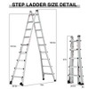Gulches 22FT Aluminum Multi-Position Ladder with Wheels - 300lbs Capacity, Versatile Configurations - 4 of 4