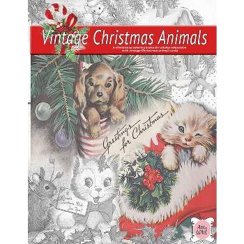 Greeting for Christmas (vintage Christmas animals) A Christmas coloring book for adults relaxation with vintage Christmas animal cards - (Paperback)