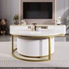 NicBex 31.5"/27.6" Modern Round Coffee Table Set with Grooved Design,Nesting Coffee Tables with Drawer,Coffee Table for Living Room - 2 of 4