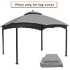 DOMETOUR Replacement Canopy Top for Allen Roth 10x12 Heavy Duty Gazebo Roof with Air Vent (Grey) - 2 of 4