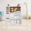Kids Study Table with Chair,  Whiting Desk Set for Kids, Student Reading Desk with Bookshelf, Board Cabinets for Boys Girls, Kids Activity Table - 4 of 4