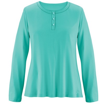 Collections Etc Super Soft Henley Pj Top