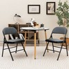Costway Set of 2 Folding Chairs Fabric Upholstered Padded Seat Metal Frame Home Office - 2 of 4