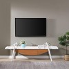FURNIinspire Console Tables Sailboat Shape Console Table Tv Stand, Modern Entertainment Center with Drawer, Multicolored, 15.2"*70.9"*23.6" - 4 of 4