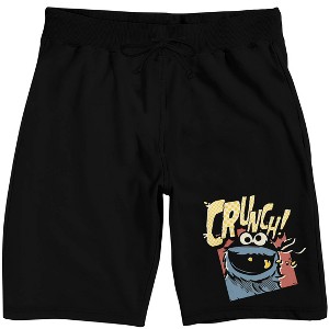 Sesame Street Cookie Monster Crunch Men's Black Sleep Pajama Shorts - 1 of 4