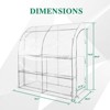 Aoodor 7x3x7 FT Lean to Greenhouse for Outdoors, Portable Walk-in Greenhouse with Shelves, Steel Frame with PE Cover, Anchor and Ropes - 3 of 4
