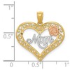 Black Bow Jewelry 14k Two Tone Gold and White Rhodium Mom Heart with Rose Pendant, 22mm - 4 of 4