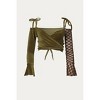 Women's FAIRY VELVET AND MESH WRAP CROPPED TOP - ZEMETA - 2 of 2