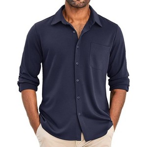 COOFANDY Men's Wrinkle Free Shirts Casual Long Sleeve Button Down Dress Shirts - 1 of 2