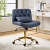 Clive Contemporary Button-Tufted Swivel Tilting Office Chair with Pillow and Metal Feet|HULALA HOME - 2 of 4