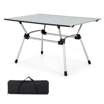 Table Camping Pliante Portable Rectangle En Aluminium Avec Sac De  Transport,55X27.5-BoîteOuverte