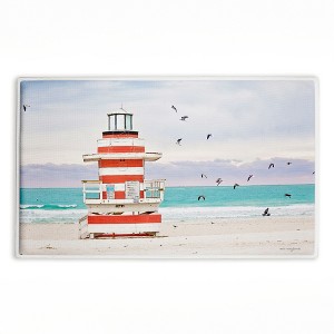 Stupell Industries Pink Serene Beach Hut Printed Plush Bathroom Floor Mat, design by Seven Trees Design - 1 of 4