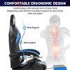 Hoffree Massage Gaming Chair Ergonomic Office Chair with Bluetooth Speaker & RGB Light Blue Black - 4 of 4