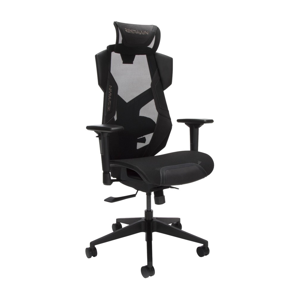 RESPAWN Flexx Mesh Gaming Chair with Lumbar Support and Adjustable Headrest Black: Ergonomic Swivel Office Chair, 300 lbs Capacity