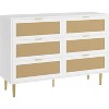Coucheta 29'' Tall Rattan 6-Drawer Dresser with Gold Legs, Modern Wood Chest of Drawers with Anti-Tip Design, for Bedroom Living Room Nursery - 2 of 4