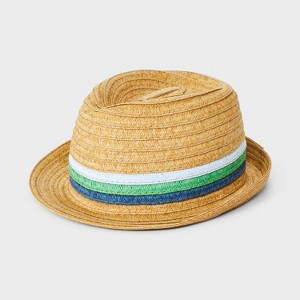 Baby Boys' Paper Straw Fedora - Cat & Jack™ Beige - 1 of 3