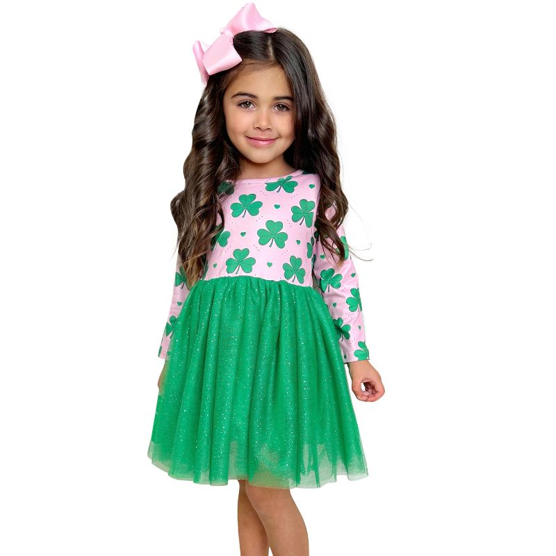 Girls So Clover It Shimmer St. Patrick's Day Tutu Dress - Mia Belle Girls, 1 of 7