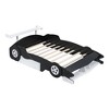 Twin/Full Size Race Car-Shaped Platform Bed with Wheels, Wood Bed Frame - ModernLuxe - 4 of 4