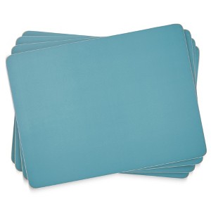Pimpernel Evergreen Placemats, Set of 4, Cork-Backed Board, Azure, Hard, Heat Resistant Mat, Wipeable Placemat,15.7 x 11.7 Inch - 1 of 4