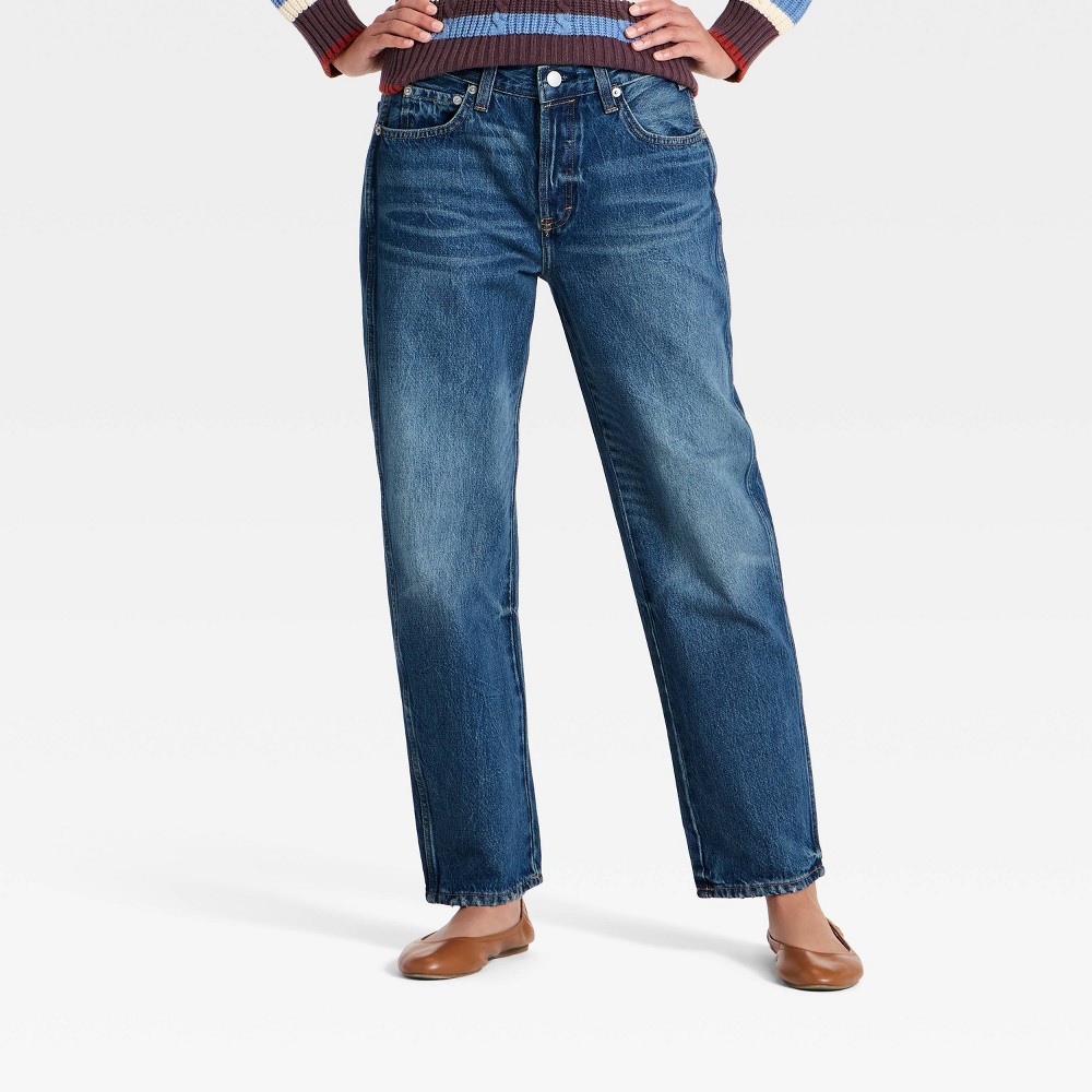 Women's Mid-Rise Boyfriend Jeans - Universal Thread™ Medium Wash 12 Long