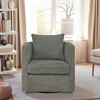 GDFStudio Annabelle Modern 32" Ultra Soft Performance Fabric Upholstered Swivel Barrel Chair - 2 of 4