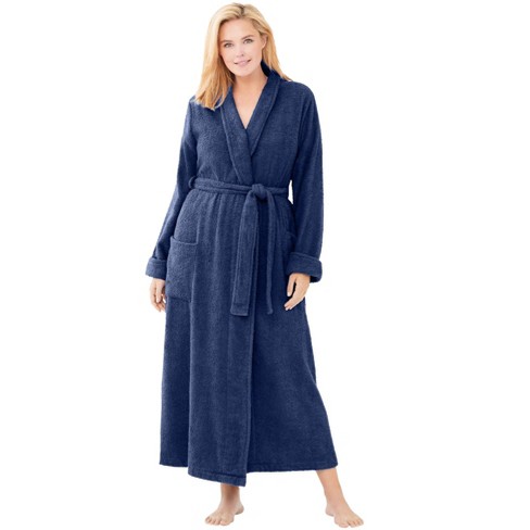 Dreams & Co. Women's Plus Size Long Terry Robe : Target