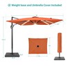 Sonkuki 11.5x9FT Outdoor Patio Solar LED Cantilever Umbrella Aluminium Pole w/Base, 360°Rotation and Canopy Angle Adjustment - 3 of 4