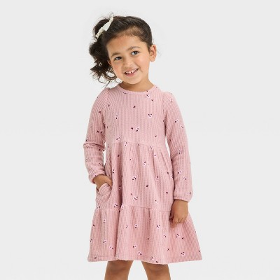 Image of Toddler Girls' Cozy Dress - Cat & Jack™ Pink 12M