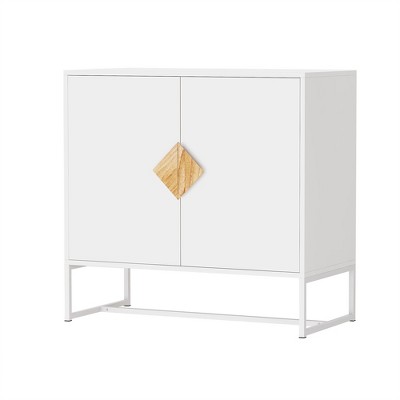 Sevobal Utility Storage Cabinets, Closed Cabinet with Doors and Internal Shelves for Living Room Hallway, White, 31.77"*15.74"*28.34"