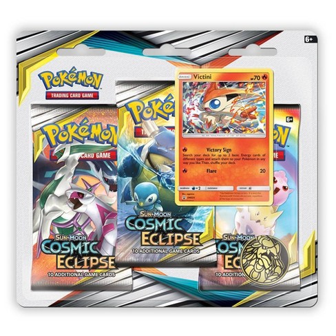 Pokmon Trading Card Game Sun Moon Cosmic Eclipse Series Featuring Victini 3pk Blister