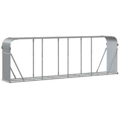 vidaXL Log Holder Light Gray 118.1"x17.7"x39.4" Galvanized Steel