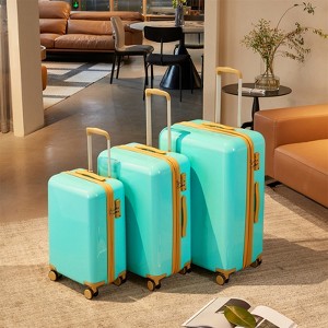 3-Piece Hardside Luggage Set with Triple Telescopic Handles, TSA-Approved Safeguard Locks, Smooth Anti-Pinch Design Travel Suitcase Set 20", 24", 28" - 1 of 4
