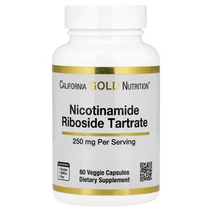 California Gold Nutrition Nicotinamide Riboside Tartrate (NR), 250 mg, 60 Veggie Capsules - 1 of 4