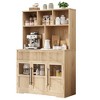 GustoWave 60'' Tall Kitchen Pantry Cabinet, Tall Pantry Storage Cabinet with Glass Doors, Drawers, Coffee Bar Table - 3 of 4