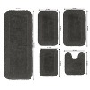 Radiant Bathroom Rugs Set, Washable Rug, Extra Soft and Absorbent bath Rug, Bath Mat Set, Bath Floor Mat Non-Slip, 5 Pcs Set with Contour, Gray - 3 of 4