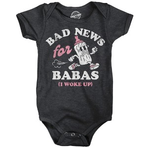 Bad News For Babas Baby Bodysuit Funny Sarcastic Graphic Novelty Jumper For Infants - Crazy Dog Baby Bodysuit For Foodies - 1 of 4