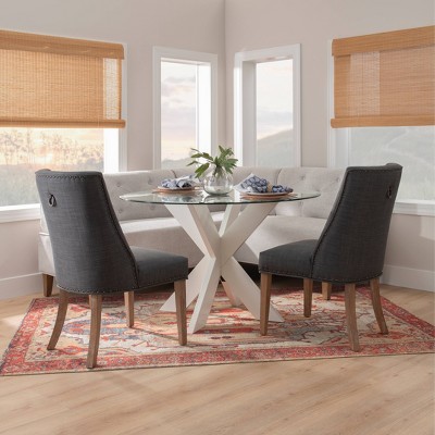 Radius Greystone Banquet Corner Nook 5-Piece Set in Grey Oak