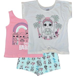 L.O.L. Surprise! Big Girl's 3-Piece T-Shirt, Tank Top and Short Sets - 1 of 4