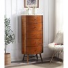 NicBex 5 Drawers Dresser for Bedroom,Walnut Chest of Drawers with Marble Table,Modern Wood Dressers for Closet,Living Room,Hallway,Walnut - 2 of 4
