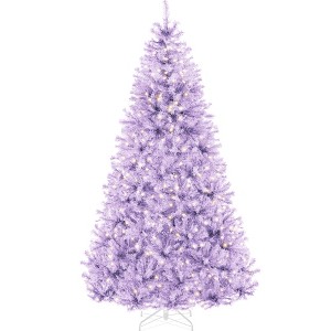 Best Choice Products Pre-Lit Lavender Christmas Tree, Artificial Full Holiday Decoration w/ Incandescent Lights - 1 of 4