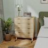 HOMCOM Fluted Dresser for Bedroom with 4 Drawers, Chest of Drawers with Gold Finger Pulls and 4 Wood Legs - 3 of 4