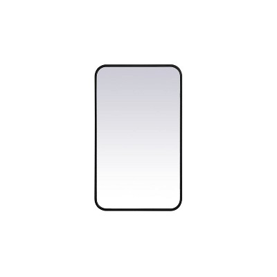 Elegant Lighting Soft corner metal rectangular mirror 18x30 inch in Black
